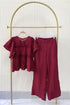 Two Piece Ruffled Top With Trouser